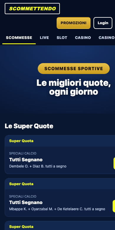 App Scommettendo — scommesse sportive e quote live